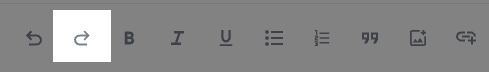 text editor toolbar redo button highlighted.png