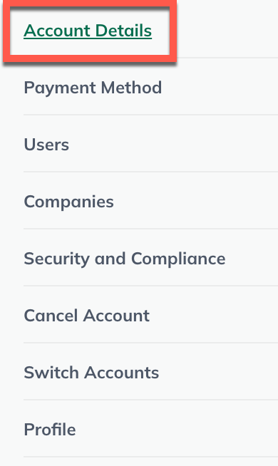 manage account sidebar with account details highlighted.png